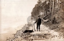 c1910s Bear Hunting Higgins Lake Michigan MI RPPC Photo Postcard COPY picture