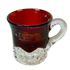 HUNTSVILLE AL ALABAMA Ruby Red Flash Souvenir Glass Antique CUP MUG picture