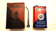 VINTAGE Rare FINOL 8oz STANDARD OIL CO HANDY OILER CAN - LEAD TOP-1930-40'S picture