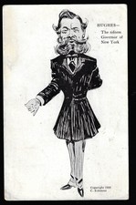 1908 Charles Hughes NY Gov Presidential Hopeful Postcard Ekstone Cartoon Set picture