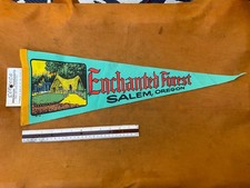 Vintage Elteeco Felt Pennant Enchanted Forest Oregon w/ Original Header Tag picture