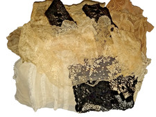 ANTIQUE LACE LOT~DRESS PARTS~SILK~HAND MADE~15 PCS~COSTUME~REPURPOSE~AS IS picture
