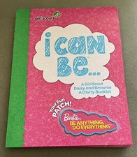 Collectible RARE-BARBIE Girl Scout 4”Patch “Be Anything Do Everything” WITH Book picture