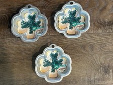 Vintage Wilton 1996 Singles Shamrock Cake Pans Lot of 3 NWT picture