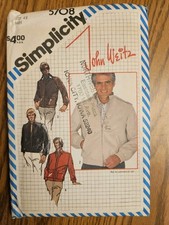 Vintage 1982 Simplicity 5708 John Weitz Men's Jacket Pattern Sz 42 Unused picture