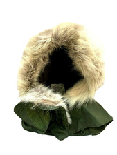 USA M65 FISHTAIL PARKA HOOD Modified COYOTE Real FUR Upgrade NEW GI US VTG OD OG picture