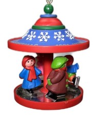 Skaters Carousel Hallmark Christmas Ornament Vtg 1981 picture