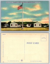 Laredo Army Air Field Texas Postcard WWII Era Linen US Flag Military Barracks picture