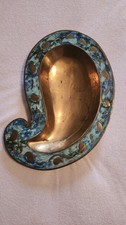 Pepe Mendoza Brass Paisley Shaped Dish with malachite inlay picture