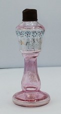 Antique Victorian Glass Miniature Bottle / Vase, Hand-Painted Boho Style, As-Is picture