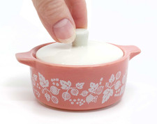 Gooseberry Inspired Mini Ceramic Trinket Box 3.5” Pink Vintage Style picture