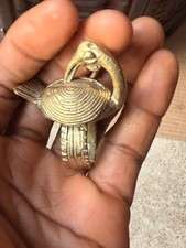 Vintage Akan Ashanti Lost Wax Cast Brass Sankofa Bird Ring West African Art picture