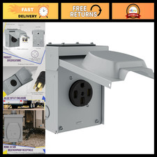 ENERLITES 50A RV Power Outlet Box, NEMA 14-50R, Black picture