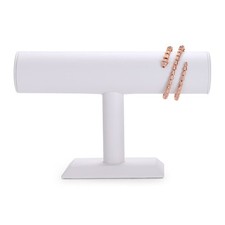 White PU T-Bar Jewelry Display Stand 1 tier-white picture