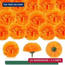 60 Pcs Marigold Flower Heads Bulk, Mexican Orange Artificial Marigold picture