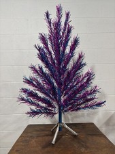 Rare Burgundy Blue Evergleam Tree 55 Branch With Original Box and Stand picture