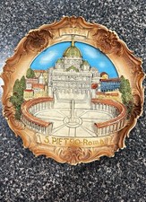 St. Peter’s Rome Italian Ceramic Art Pottery Collector Plate Round Multicolor picture