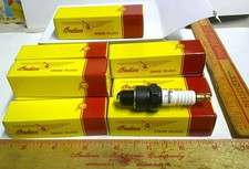 box of 10 Indian spark plugs vintage USA motorcycle engine plug collectible part picture