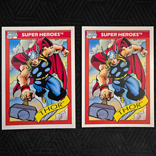 (2) 1990 1991 Impel Marvel Universe Series 1 Thor Card #18 MCU Lot picture
