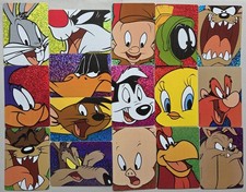 16 VTG 1996 Looney Tune Faces Vending Machine Stickers Bugs, Daffy, Marvin, Wile picture