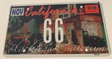 2008 ALPCA Blackhawk Museum Souvenir License Plate 66 California picture