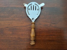 Vintage Mid-Century Modern Hawthorne Cocktail Strainer, Japan, Stainless Wood ha picture