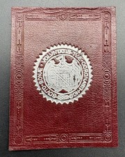 c1910 L23 Maryland Great State Seal Tobacco Leather Antique Red Silver picture