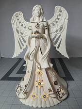 RARE Lenox Florentine & Pearl Lighted Angel 24k Gold Trim Discontinued 2001-2018 picture