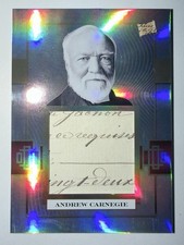 2026 pieces of the past #495 premium Andrew Carnegie Jumbo Relic Silver Holo picture