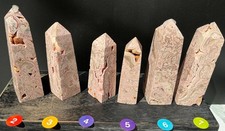 Genuine Rhodochrosite Crystal Towers W/ Druzy for Self Love Healing Gift picture