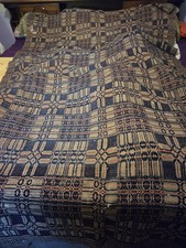 Victorian Antique Coverlet  Woven Blanket picture