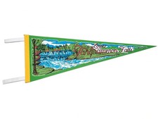Rare Vintage Lower Tahquamenon Falls Michigan Felt Pennant 9x26
