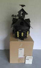 Longaberger 2012 Black Spooky Haunted House Basket with Metal Lid and tag picture