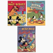 Vintage Book Lot (3) Walt Disney Mickey Mouse Donald Duck Silly Symphony 1930s picture