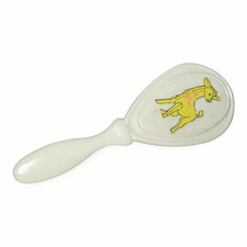 Vintage Gerber Baby Brush Yellow Giraffe Soft Bristle White Plastic Nursery picture