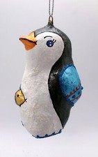 CUTE HAND MADE HAND PAINTED IN UKRAINE PENGUIN CHRISTMAS ORNAMENT NEW picture