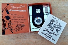 Vintage JOHNNY ZERO STOP ACTION POCKET WATCH Westclox w Box Instructions Runs picture