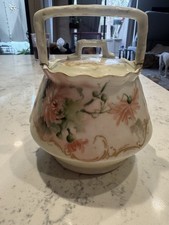 T&V Limoges Antique Hand Painted Biscuit Jar. picture