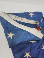 VINTAGE ABC FLAG MFG CO 4’X8’ NYLON CANVAS AMERICAN FLAG  DAMAGED *DESCRIPTION* picture
