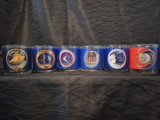 VTG Houze Art NASA Apollo Mission Glasses Set (6) Lowball Whiskey ASTP & 13-17  picture
