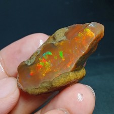 Natural Ethiopian Welo Opal Rough 62 Carat with Vibrant Multi-Color Fire 46x24mm picture