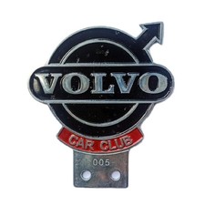 Vintage Volvo Car Club Black Emblem Logo Badge Duralium Durable Insignia  LG214 picture