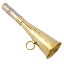 SOLID BRASS FOX HUNTING HORN picture