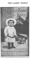 1908 Melins Food For The Baby Antique Print Ad Little Girl Pulling Wagon picture