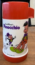 Vintage 1971 Pinocchio Plastic Thermos For Metal Lunchbox Aladdin Walt Disney picture