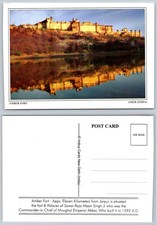 Amber Fort Palace Amer India Postcard Reflection Lake Historic Travel View picture