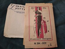 Vintage Prominent Designer Evening Dress Pattern M-264 Morton Myles Bust 36 picture