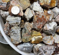 Mexican Crazy Lace Agates - 5lb lot Tumbling  picture