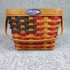 Longaberger 25th Anniversary Basket 1973-1998 Americana Red Blue Vintage picture