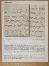 General George A Custer Letter to Congressman 2013 auction catalog page picture